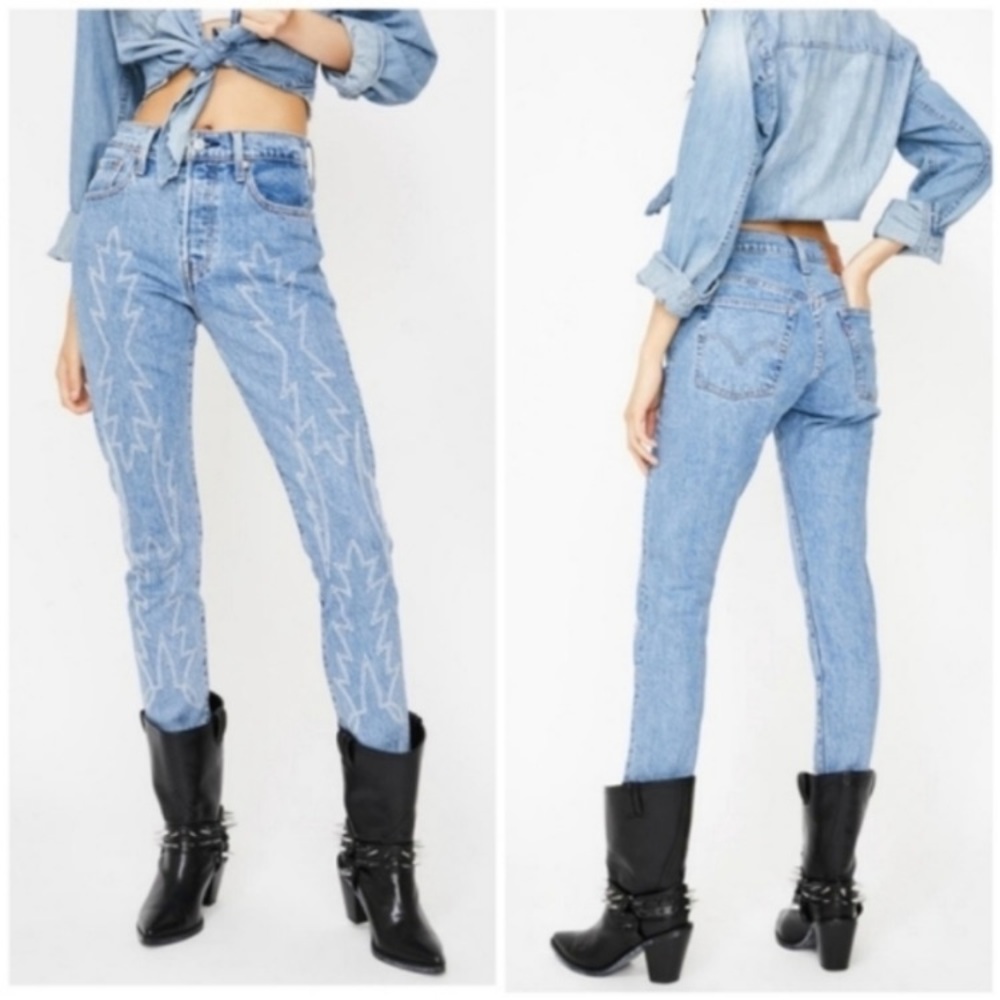 Levi’s 501 embroidered del Norte skinny jeans NWT - Picture 4 of 13